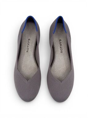 ROTHY'S The Flat Round-Toe Slip-On Knit Ballet Flats in Pebble Grey 9